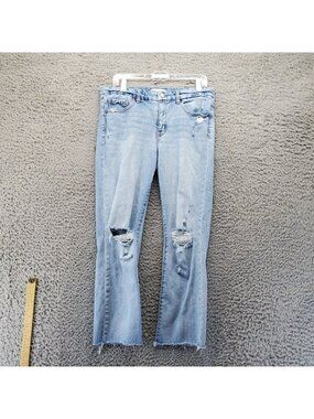BKE Jeans Womens Size 31x28 Light Blue Payton Cropped Straight Mid-Rise